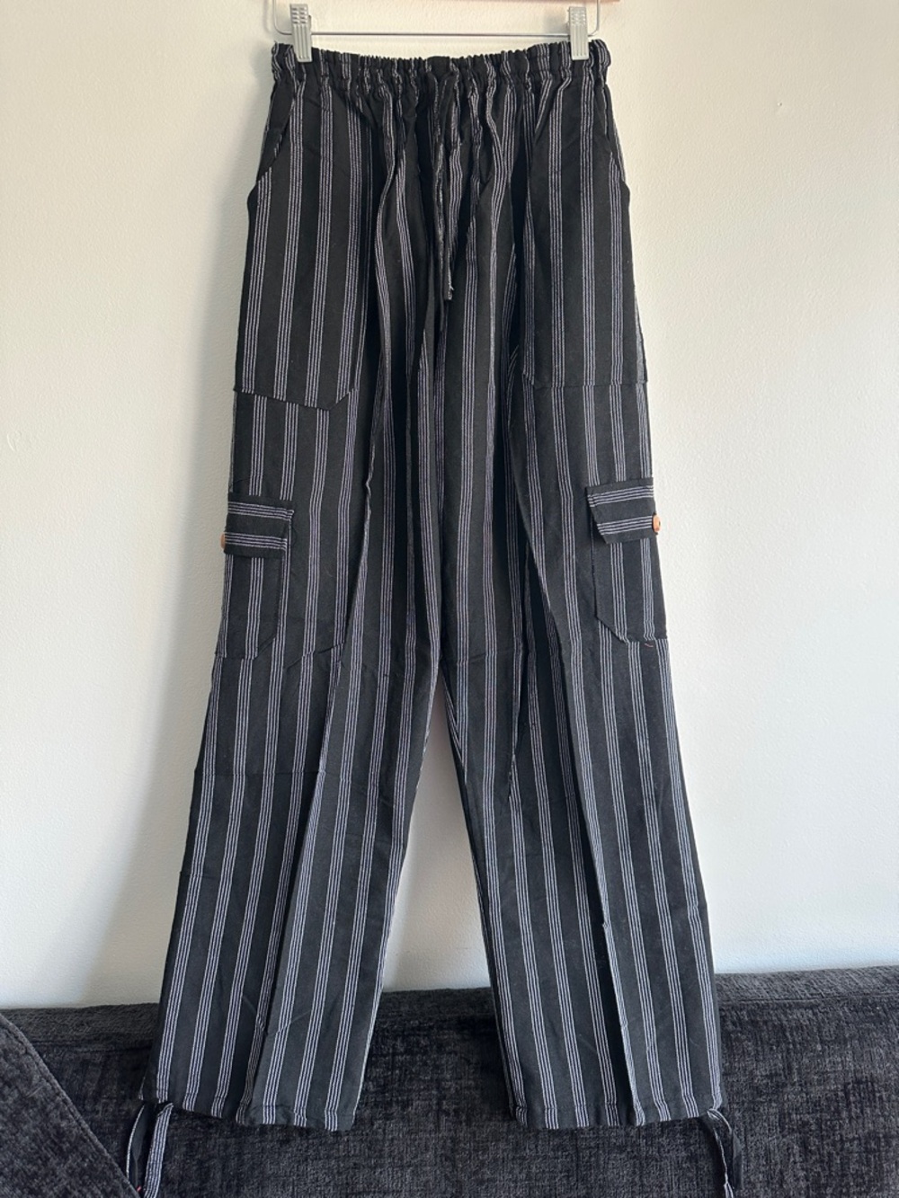 Peru/Ecuador‎ Handmade Boho Cotton Striped Pants Joggers Medium